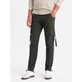 Ombre Men's STRAIGHT LEG cargo pants with striped pockets - graphite | shoptok.hr