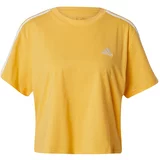 ADIDAS SPORTSWEAR Funkcionalna majica 'Essentials 3- Stripes' rumena / bela