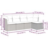 vidaXL 5-dijelni vrtni set sofa s jastucima bež od poliratana | shoptok.hr
