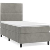 The Living Store Box spring postelja z vzmetnico svetlo siva 100x200 cm žamet - Box Spring Postelja, (21488583) | Shoptok.si