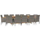 13-dijelni vrtni blagovaonski set s jastucima sivi | Eponuda.com