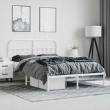  Metalni okvir za krevet s uzglavljem bijeli 135x190 cm | Eponuda.ba