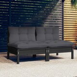 Maison Chic Vrtni kavč - Zunanji kavč dvosed z antracitnimi blazinami trdna borovina, (22041808) | Shoptok.si