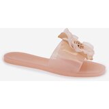 Boto Transparent Flat Ladies Slippers With Artificial Flower Nude Vobetta | Shoptok.si