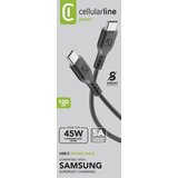 Cellular Line Kabel USB-C na USB-C 5A 45W 1m Crni, (57198606) | shoptok.hr