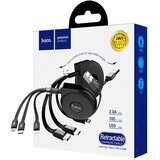 Hoco . USB kabel za punjenje, 3in1, na izvlačenje, 1 met., 2 A - U50 Cijene