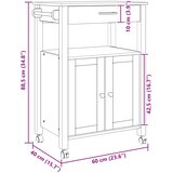  Kuhinjski kolica MONZA Crna 60 x 40 x 88,5 cm | shoptok.hr