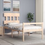 vidaXL Okvir kreveta s uzglavljem 3FT za jednu osobu od masivnog drva | shoptok.hr
