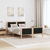  Okvir kreveta Smeđa i crna 135 x 190 cm Masivna borovina | shoptok.hr