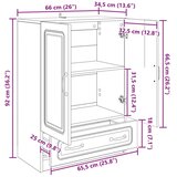  Strani šal Betonsko siva 66 x 34,5 x 92 cm Inženirski les, (5000217746) | Shoptok.si