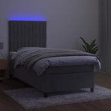  box spring s madracem LED svjetlosivi 90x200 cm baršun | shoptok.hr