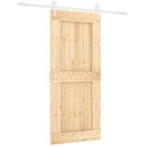  Klizna vrata 90 x 210 cm Čvrsta borovina (neobrađena) | shoptok.hr
