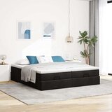  Okvir kreveta s madracima crni 160x200cm od tkanine | shoptok.hr