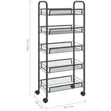 vidaXL Kuhinjska kolica s 5 razina crna 46 x 26 x 105 cm željezna | shoptok.hr