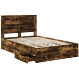  Krevetna konstrukcija s ladicama Dimljeni hrast 120 x 190 cm | shoptok.hr