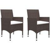  3-dijelni vrtni bistro set poliratan i kaljeno staklo smeđi | shoptok.hr