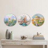 WALLXPERT 3YMDF11874 Multicolor Decorative MDF Painting (3 Pieces) | Eponuda.com