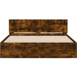 vidaXL Posteljni okvir z vzglavjem dimljen hrast 140x200 cm | Shoptok.si