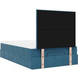 vidaXL Otomanski posteljni okvir z vzmetnicami moder 120x200cm žamet | Shoptok.si