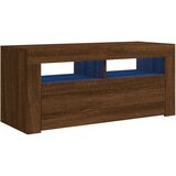 Maison Chic TV omarica - TV stojalo - Televizijska omarica z LED lučkami rjavi hrast 90x35x40 cm, (21701696) | Shoptok.si