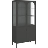 Maison Chic Visoka omara - Komoda - Predalnik črna 90x40x180 cm steklo in jeklo, (21719204) | Shoptok.si