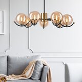  Luster na šipci GEORGIA 7xE14/5W/230V zlatna/zadimljeno bež | Eponuda.com