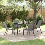  Vrtni set za objed 5 pcs Siva i crna Čelik s prahom | shoptok.hr