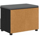  Klupa za hodnik s jastukom s policom Crni Hrast 60 x 38 x 46 cm | shoptok.hr