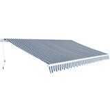 vidaXL Ročno zložljiva tenda 500 cm modra in bela Cene