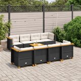 vidaXL 9-dijelni set vrtnih sofa s jastucima crni od poliratana | shoptok.hr