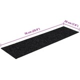  Prostirke za stepenice samoljepljive 15 kom 76x20 cm crne pravokutne | shoptok.hr
