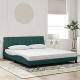 vidaXL Posteljni okvir z LED lučkami temno zelen 180x200 cm žamet, (21081871) | Shoptok.si