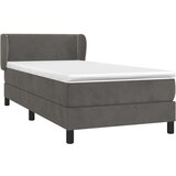 Box spring krevet s madracem tamnosivi 90x200 cm baršunasti | shoptok.hr