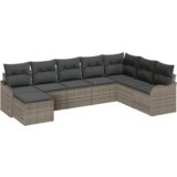 vidaXL 8 komadni set baštenskih sofa s jastučićima siva poli ratan, 2-sjedalna baštenska sofera s jastučićima siva poli ratan | shoptok.hr