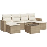 Maison Chic Seti vrtnega pohištva - Vrtna garnitura - Vrtni pohištvo set 7-delna z blazinami bež poli ratan, (21805816) | Shoptok.si