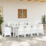 11 delni set vrtne jedilnice s blazinami bela Poli ratan, (22089869) | Shoptok.si