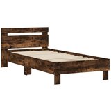  The Living Store Posteljni okvir z vzglavjem dimljen hrast 90x190 cm inž. les - Posteljni Okvir, (21455668) | Shoptok.si