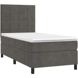 Box spring krevet s madracem tamnosivi 90x200 cm baršunasti | shoptok.hr