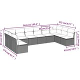  10-dijelni set vrtnih sofa od poliratana s jastucima sivi | shoptok.hr