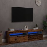  2-dijelni TV ormarić s LED svjetlima od starog drveta | shoptok.hr
