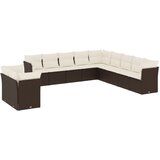  11-dijelni set vrtnih sofa od poliratana s jastucima smeđi | shoptok.hr