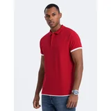 Ombre Men's cotton polo shirt - red