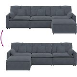  Modularna sofa s podnožjem i jastucima tamno siva | shoptok.hr