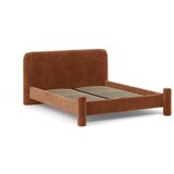 Micadoni Oblazinjena zakonska postelja z letvenim dnom 160x200 cm v barvi terakote Vera – | Shoptok.si