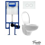 Peštan Set Fluenta Fit 80mm Ugradni vodokotlić+ Ring bela tipka + Basic wc šolja sa daskom | Eponuda.com