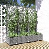 vidaXL Vrtna sadilica s rešetkom svjetlosiva 120 x 40 x 121 5 cm PP Cijene
