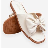 EVENTO PE1 Women's Leather Slippers With Bow White Becky | shoptok.hr