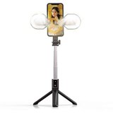 Oem SELFIE STICK MINI - S ODVOJIVIM BLUETOOTH DALJINSKIM UPRAVLJAČEM STATIVOM I 2 LED SVJETLA - P40S-M CRNI | shoptok.hr