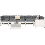  7-dijelni set vrtnih sofa bijeli od masivne borovine Cijene