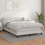 Maison Chic Box spring postelja - Vzmetna postelja z vzmetnico bel 140x190 cm umetno usnje SL3637, (21901297) | Shoptok.si